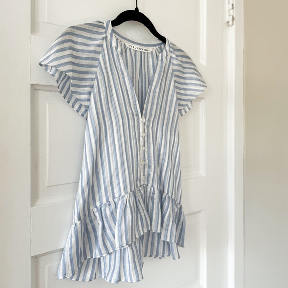 Veronica Beard Zee Striped Short Sleeve Blouse - Picture 4 of 8